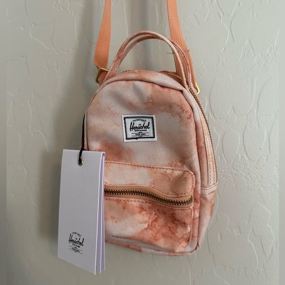 NWT Herschel Nova Crossbody Bag Purse Mini Backpack  Pastel Cloud Papaya - Picture 1 of 7